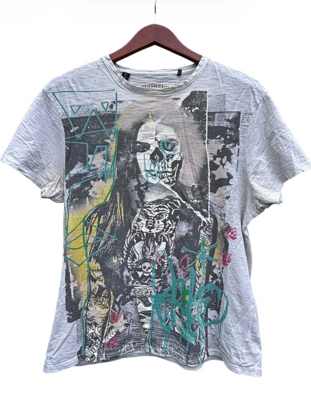 Buffalo David Bitton Graphic Skull Art Print T-Shirt